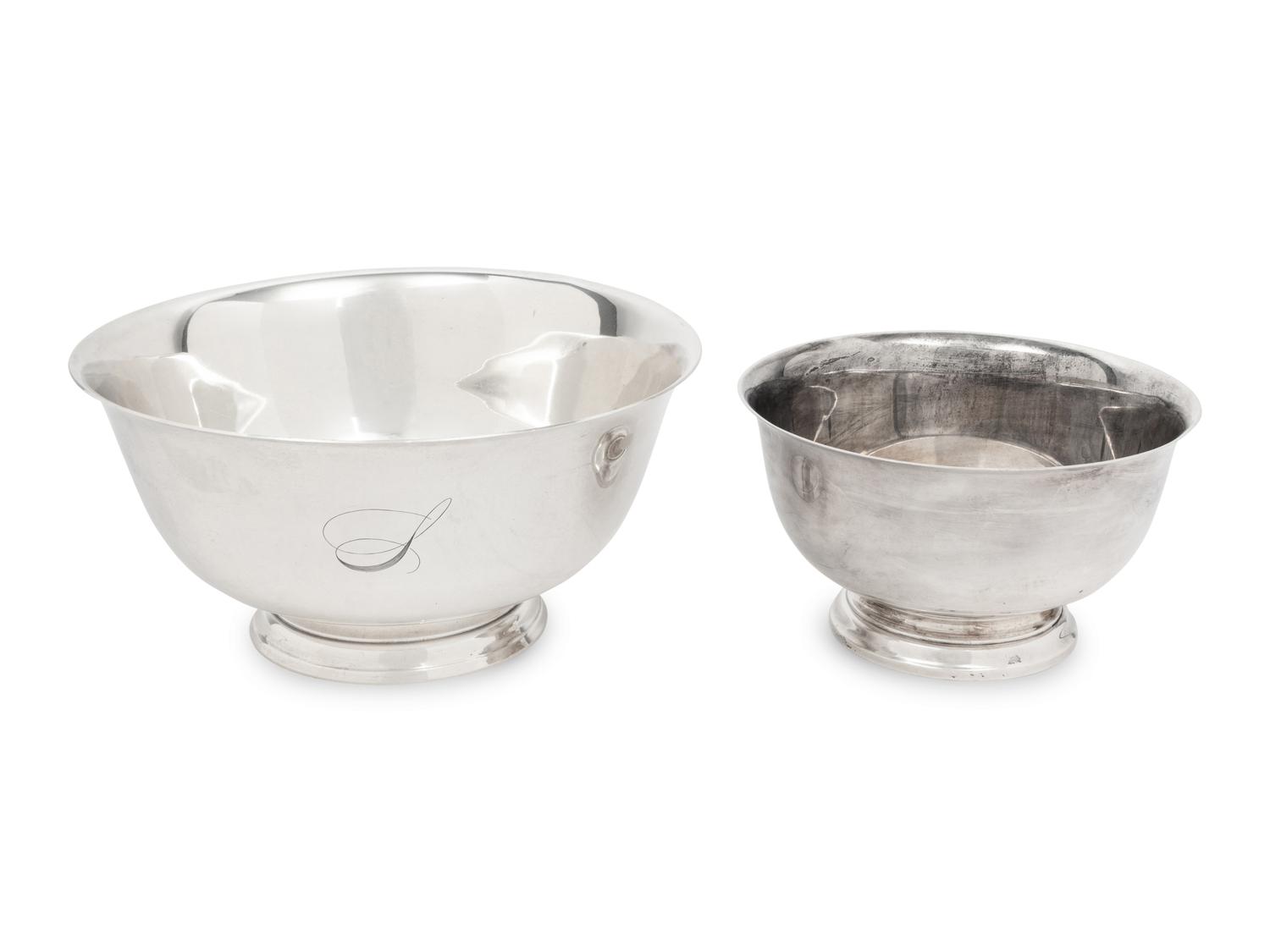 Two American Silver Revere Bowls