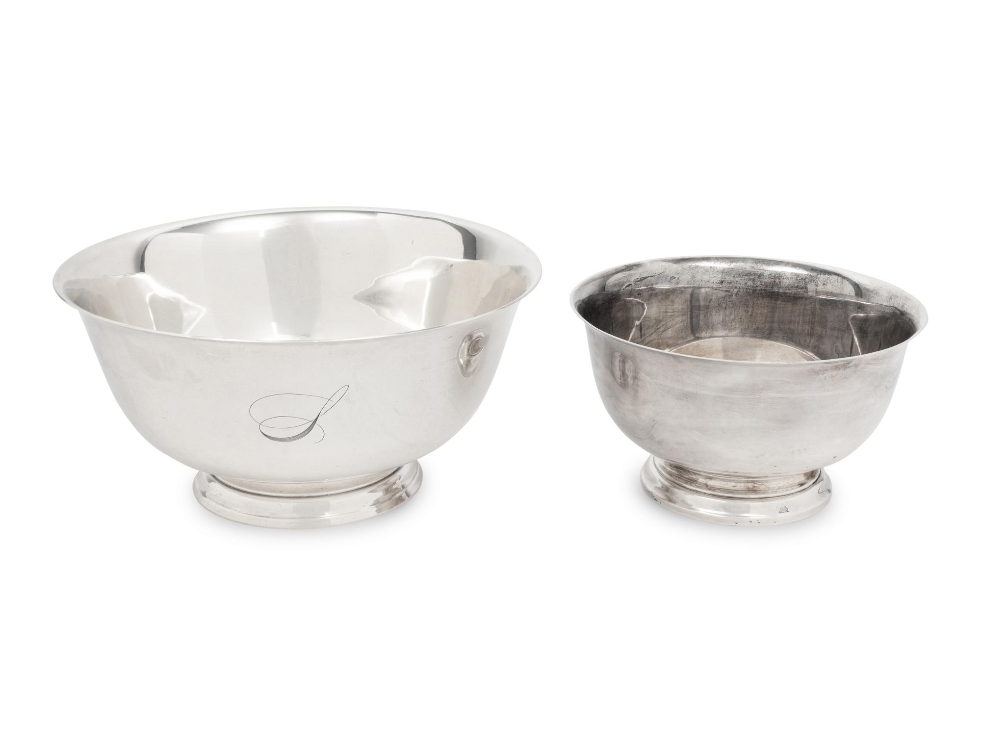 Two American Silver Revere Bowls