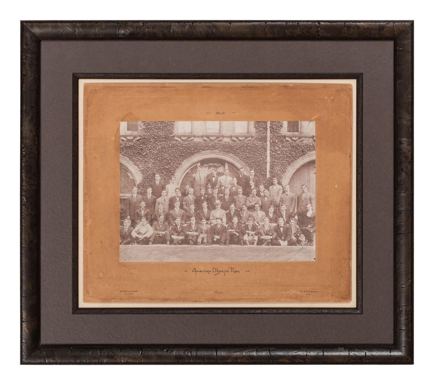 FOSTER, Thomas G., photog. Portrait of the 1908 American Olympic Team incl. Hopi Louis Tewanima.