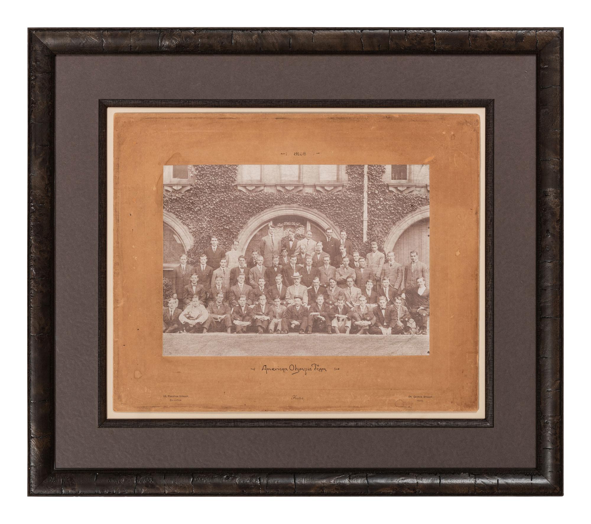FOSTER, Thomas G., photog. Portrait of the 1908 American Olympic Team incl. Hopi Louis Tewanima.