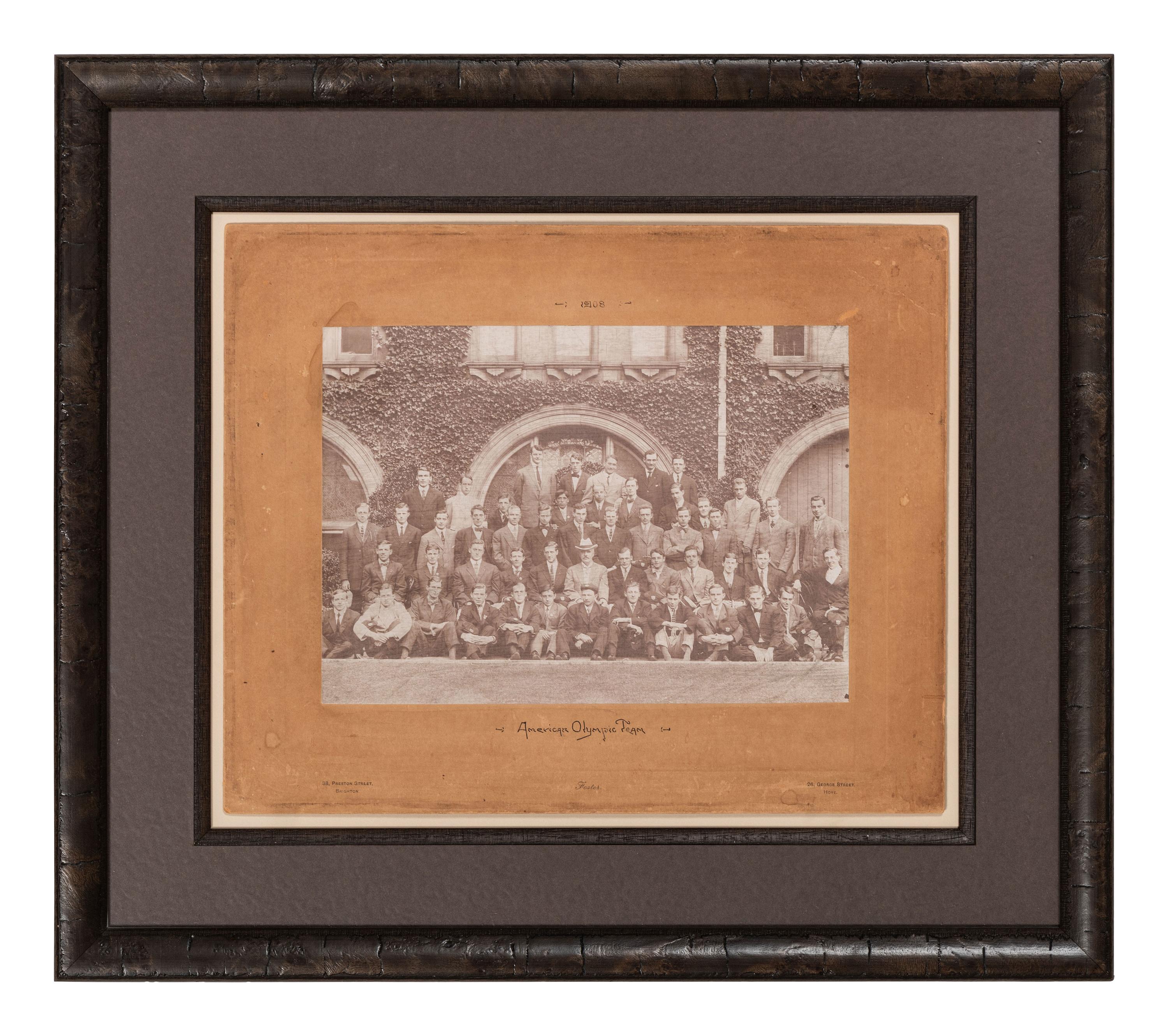 FOSTER, Thomas G., photog. Portrait of the 1908 American Olympic Team incl. Hopi Louis Tewanima.