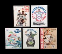 A Group of Five 1970s - 1980s Major League Baseball All-Star Game Programs and Media Passes,