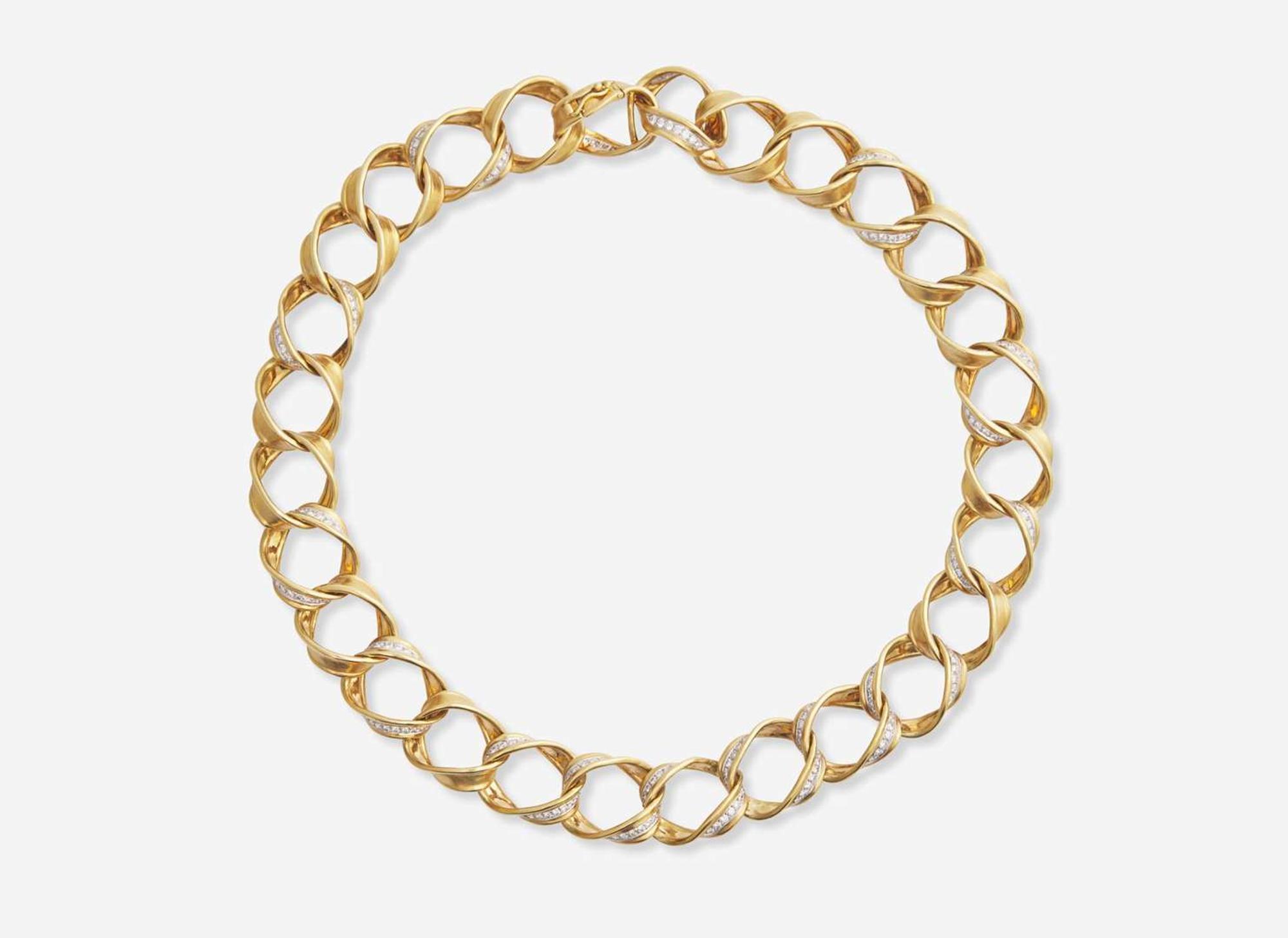 An Angela Cummings for Tiffany & Co. 18K Yellow Gold, Platinum, and Diamond Necklace