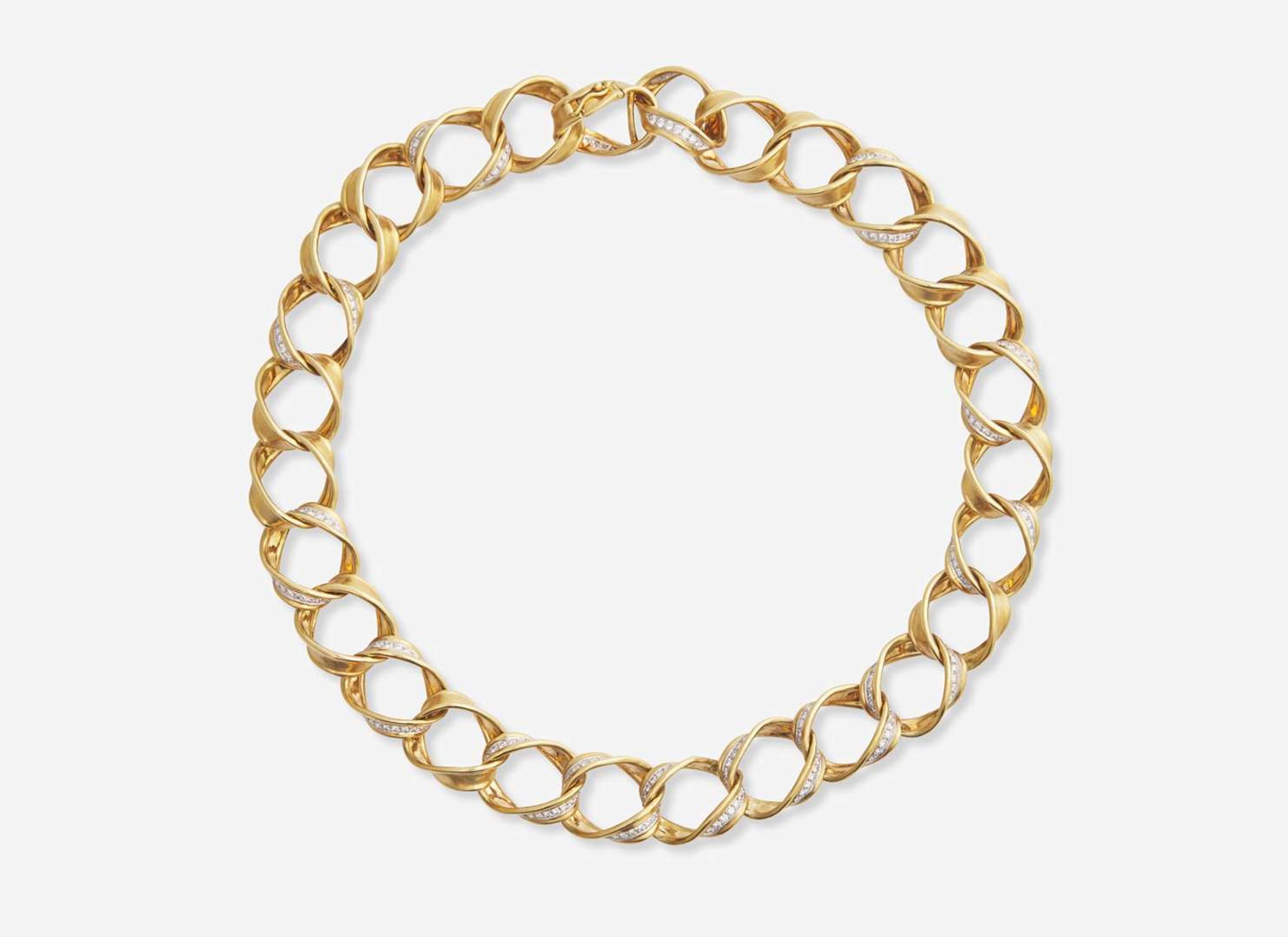An Angela Cummings for Tiffany & Co. 18K Yellow Gold, Platinum, and Diamond Necklace