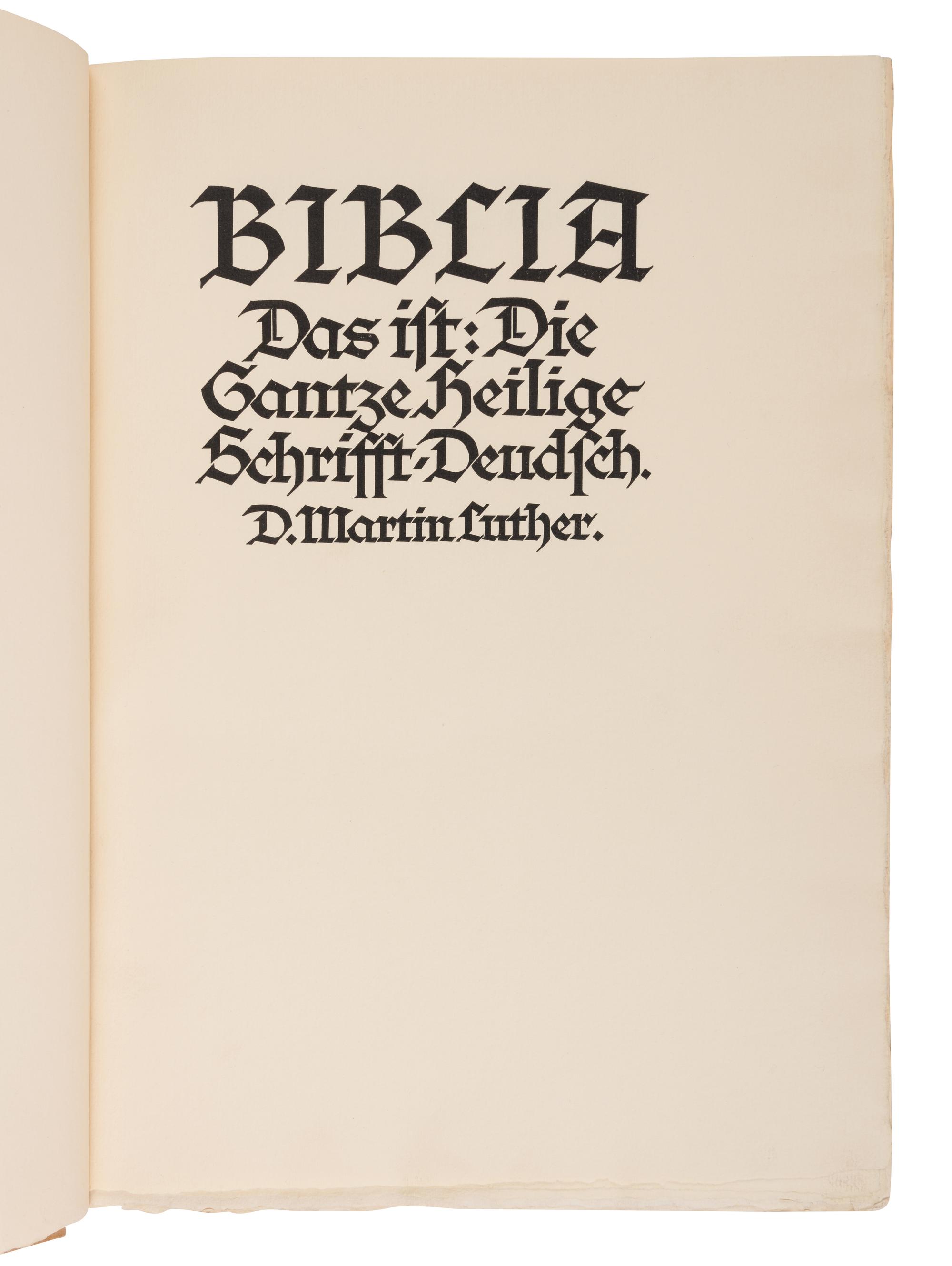 [FINE PRESS -- BREMER PRESSE]. Biblia Das Ist: Die Gantze Heilige Schrifft. Munich: Bremer Presse, 1926-1928.