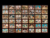 A Group of 58 1955 Bowman Baseball Cards Including Ernie Banks,