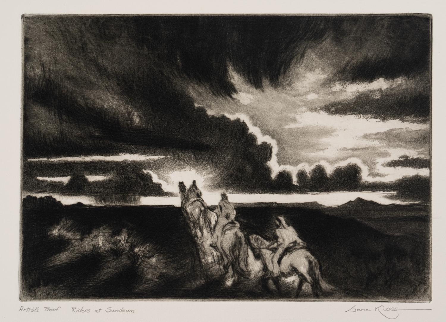 Riders at Sundown , Artist's Proof