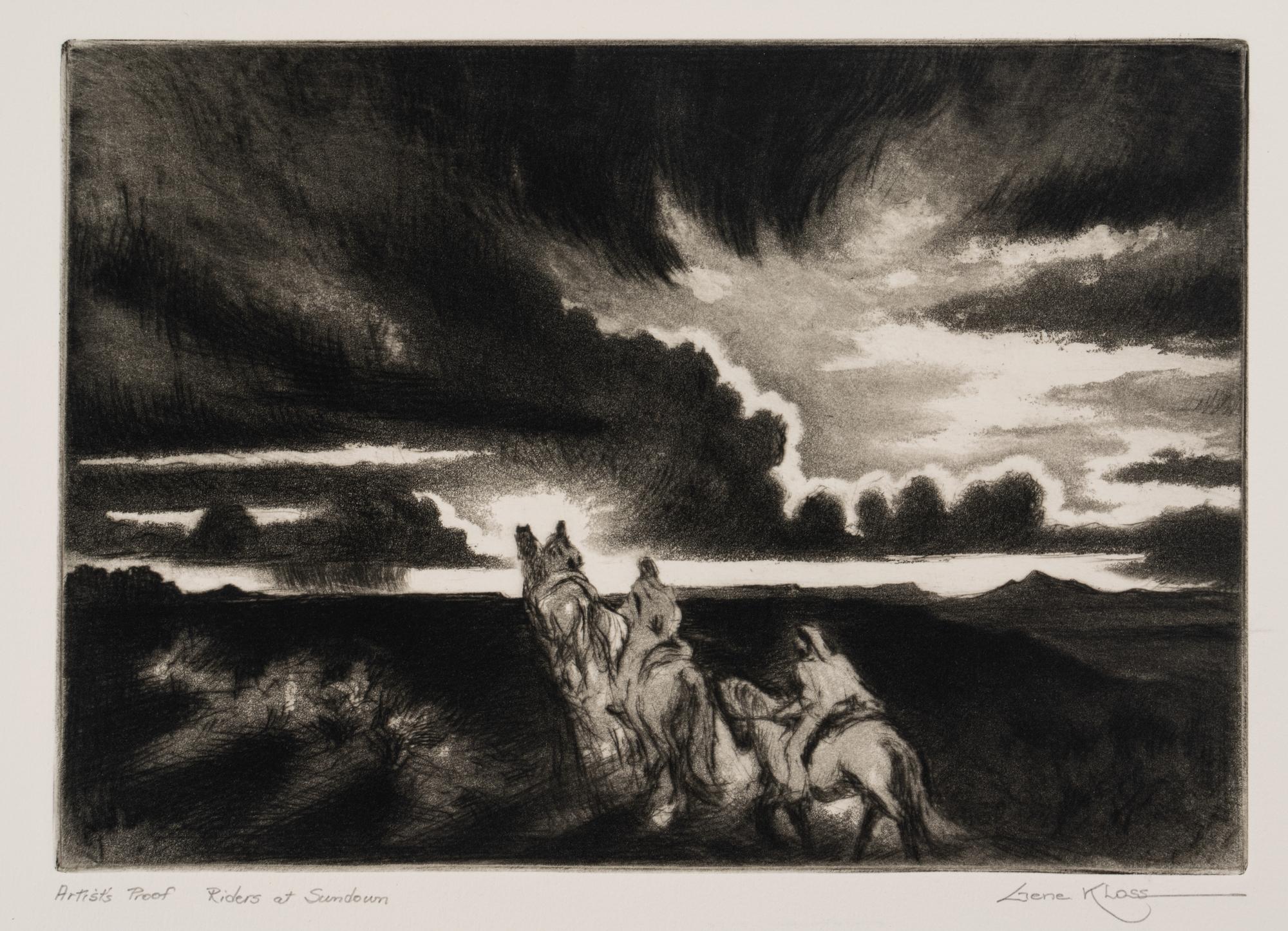 Riders at Sundown , Artist's Proof