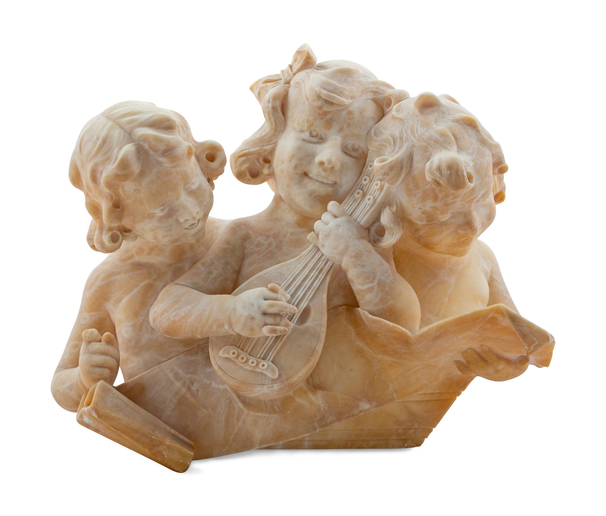 An Italian Alabaster Figural Group