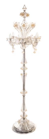 A Venetian Glass Six-Light Torchere Height 73 inches. — 20TH/21ST CENTURY