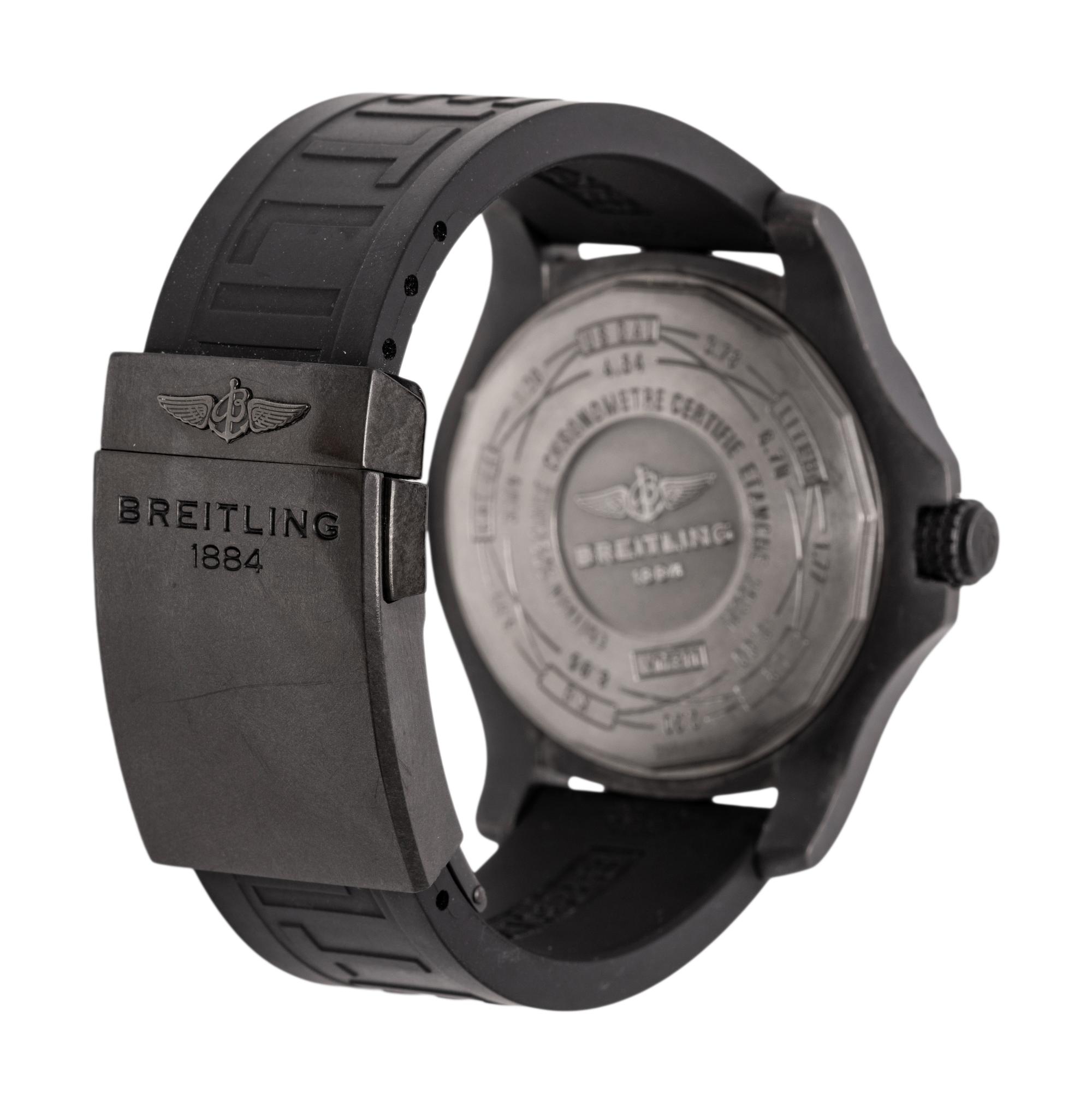 BREITLING, REF. V17311AT/BD74 STAINLESS STEEL AND BLACK DIAMOND 'AVENGER BLACKBIRD 44' DATE WATCH, BOX & PAPERS