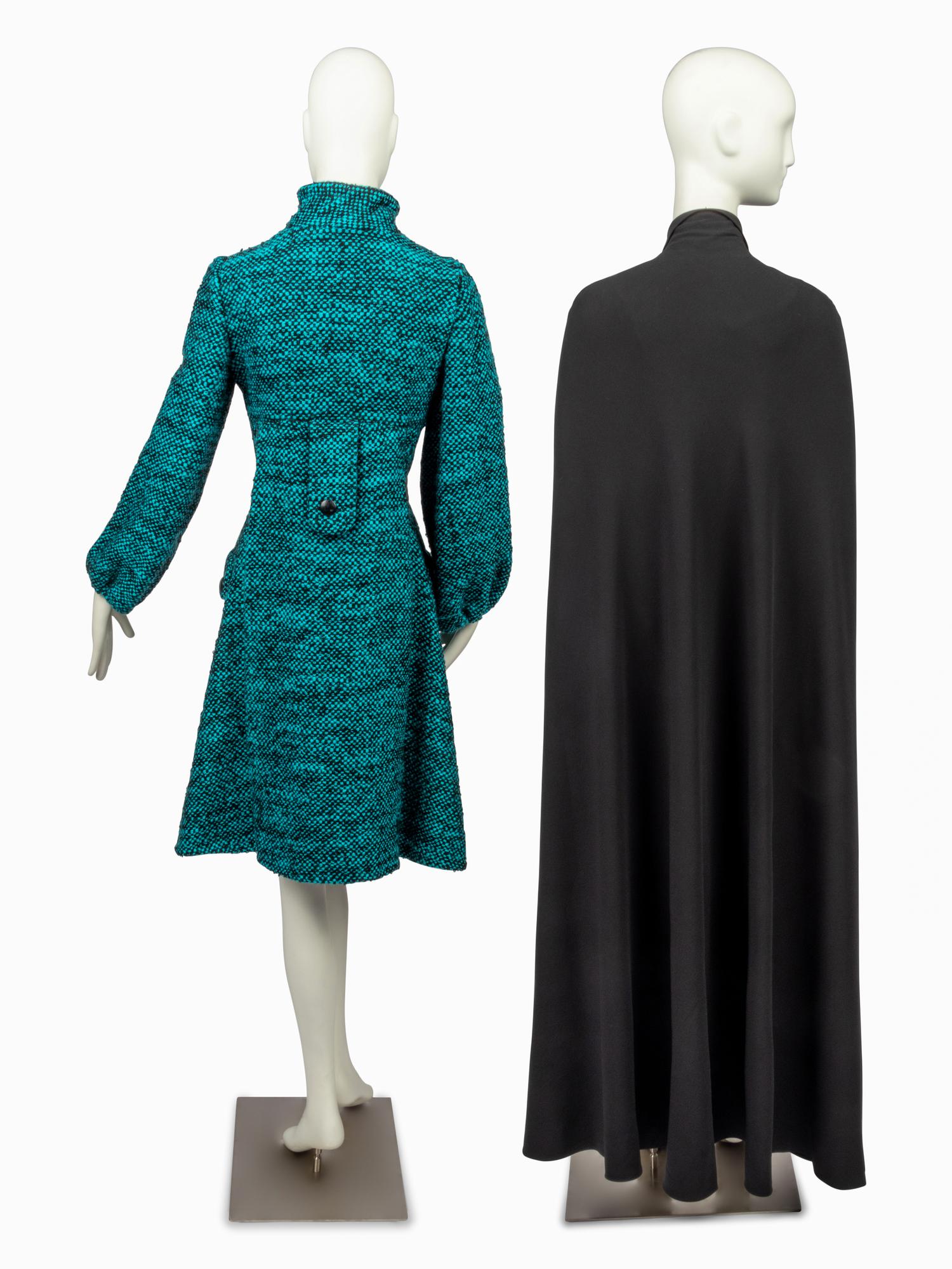 Two Haute Couture Items: Coat Attributed to Pierre Cardin, Jacques Griffe Cape, 1940-70s
