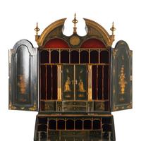 A George I Green Japanned Bureau Cabinet