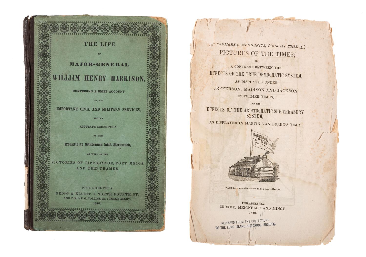 [HARRISON, William Henry]. A group of pamphlets including campaign biographies and illustrated examples.