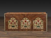 A Country Grain and Floral Painted Pine Painted Blanket Chest