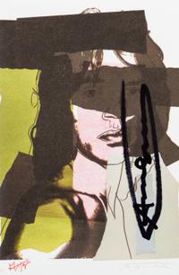 Andy Warhol, (American, 1928-1987), Mick Jagger, 1975 (set of ten announcement cards with cover published by Castelli Graphics for the