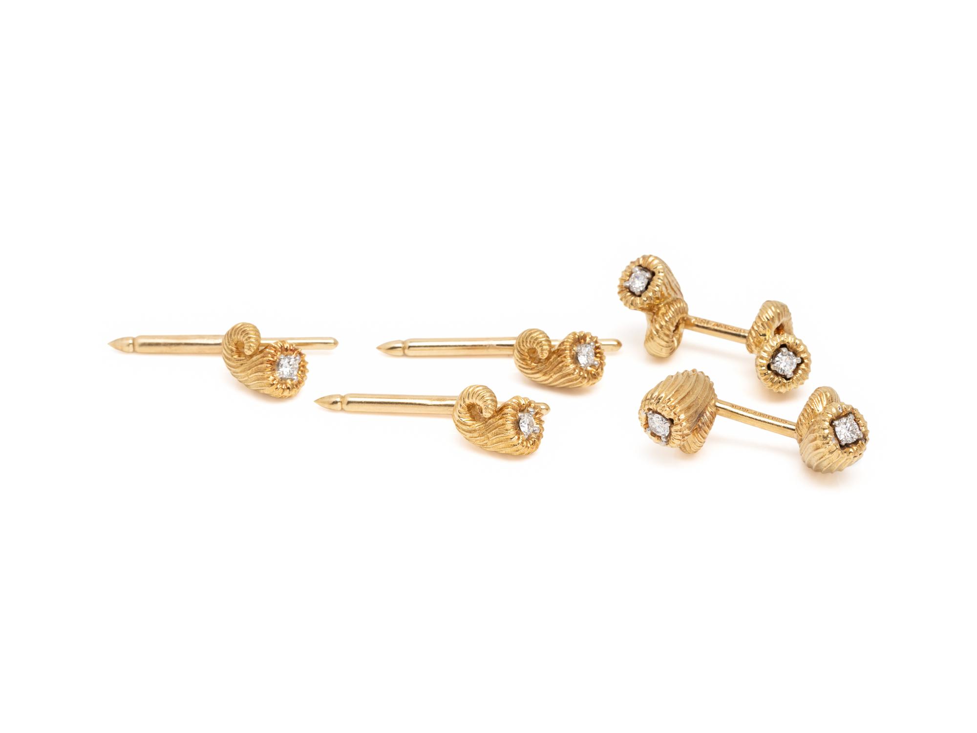 TIFFANY & CO., SCHLUMBERGER, YELLOW GOLD AND DIAMOND CORNUCOPIA DRESS SET