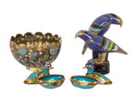 Five Japanese and Chinese Cloisonné articles