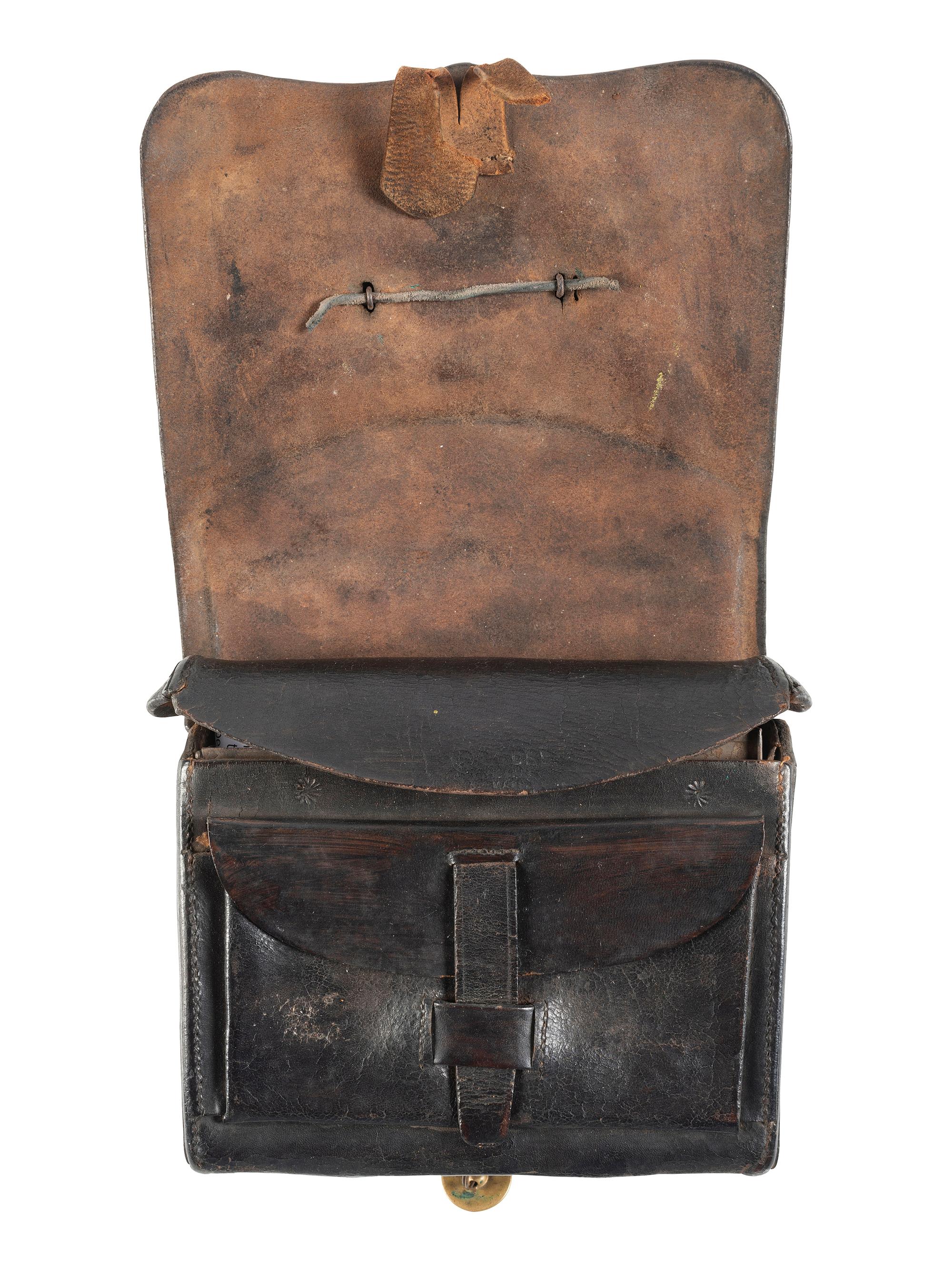 [CIVIL WAR]. Model 1861 cartridge box by Gaylord, Chicopee, MA.