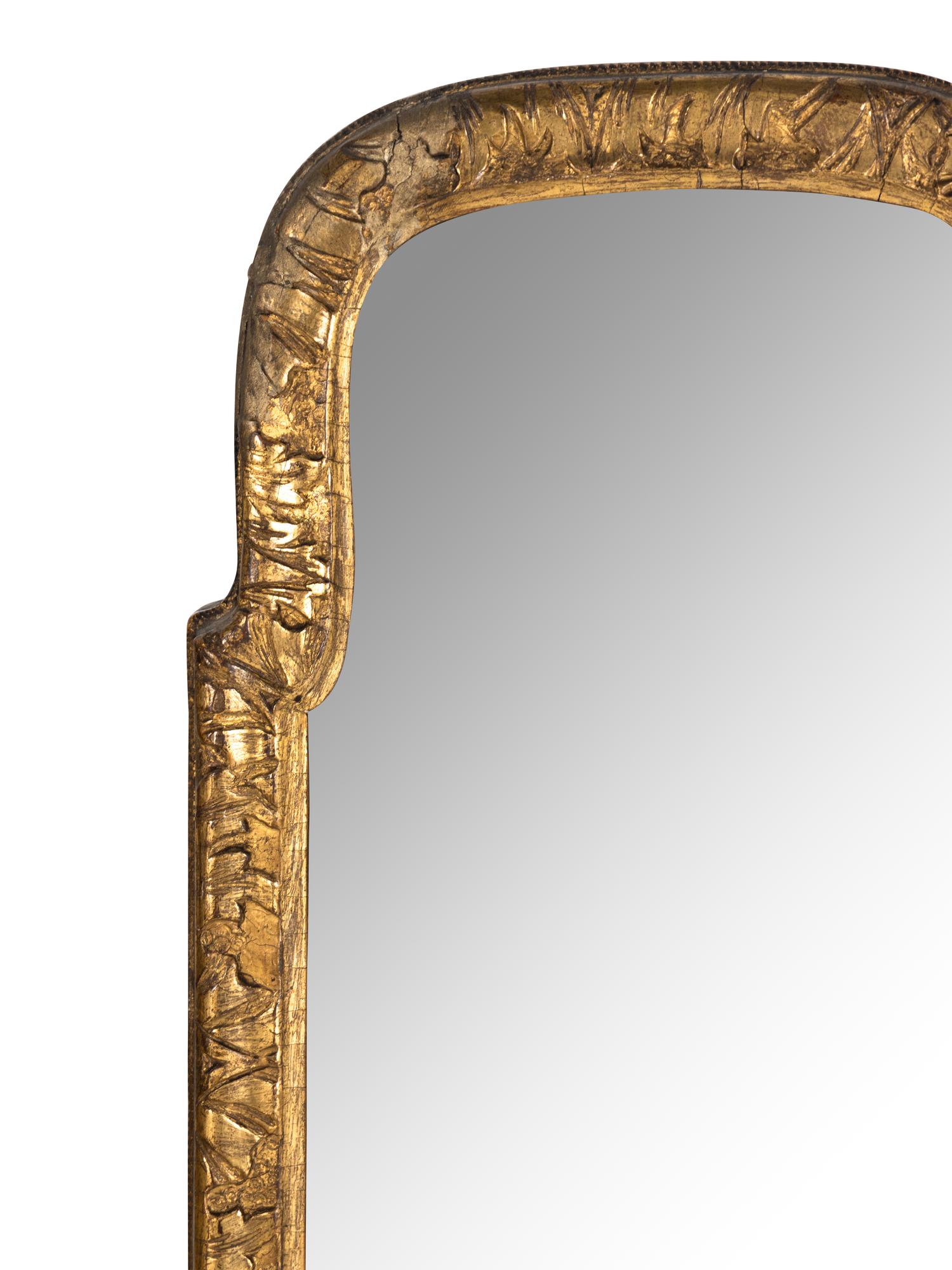 A Queen Anne Style Giltwood Mirror