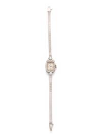 HAMILTON, PLATINUM AND DIAMOND WATCH