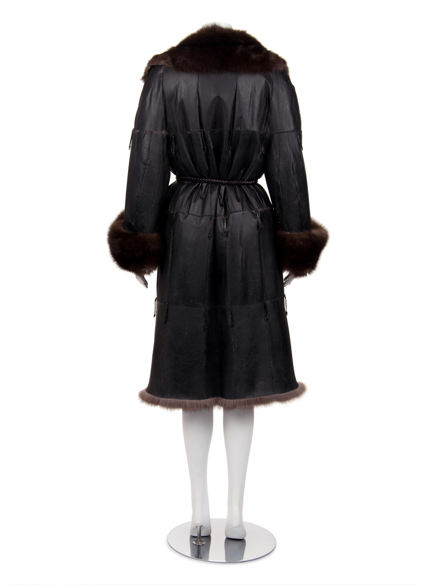 Ralph Rucci Pieced Sable Coat with a Smoothed and Blackened Suede Exterior, 2014