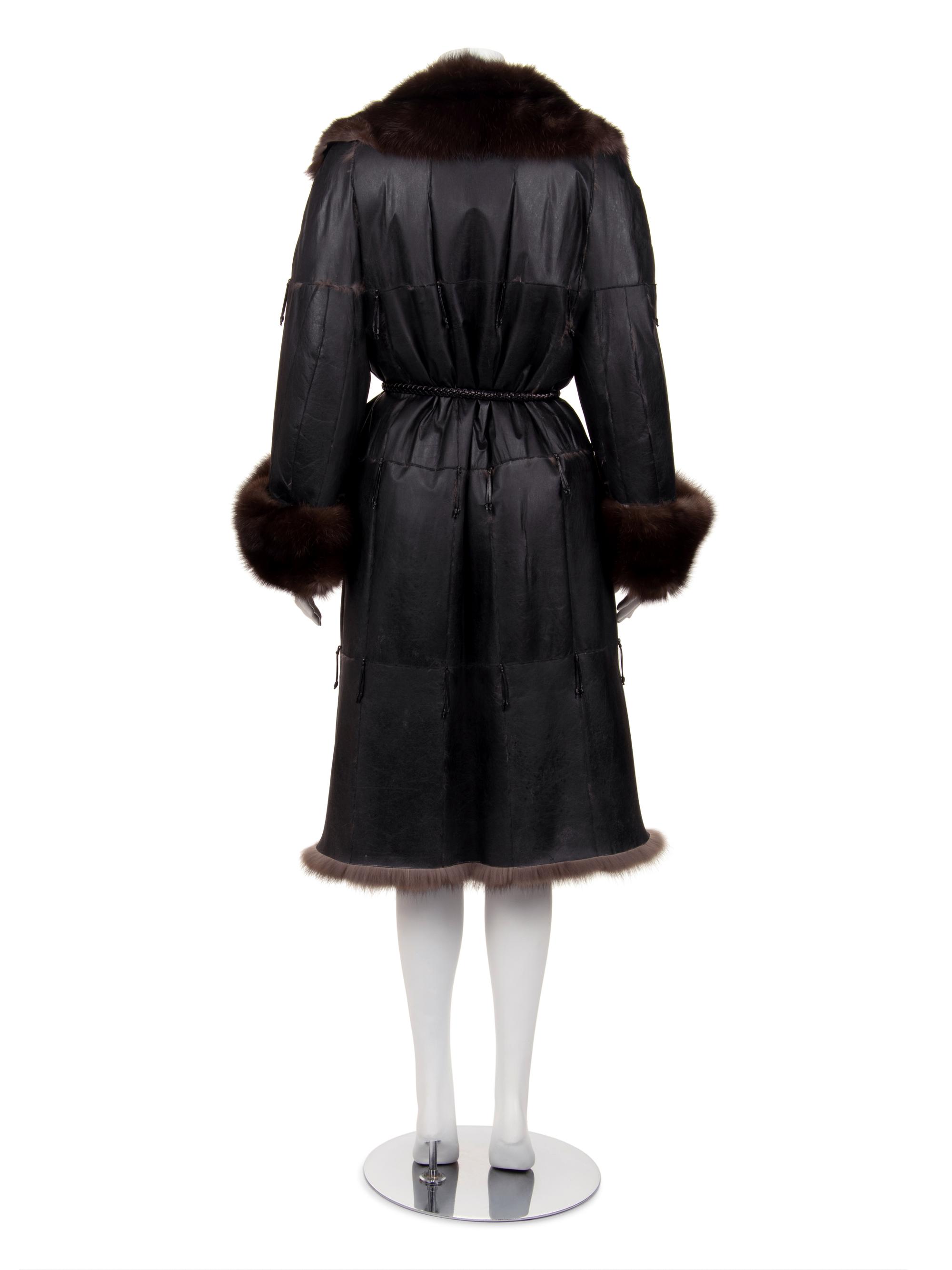 Ralph Rucci Pieced Sable Coat with a Smoothed and Blackened Suede Exterior, 2014