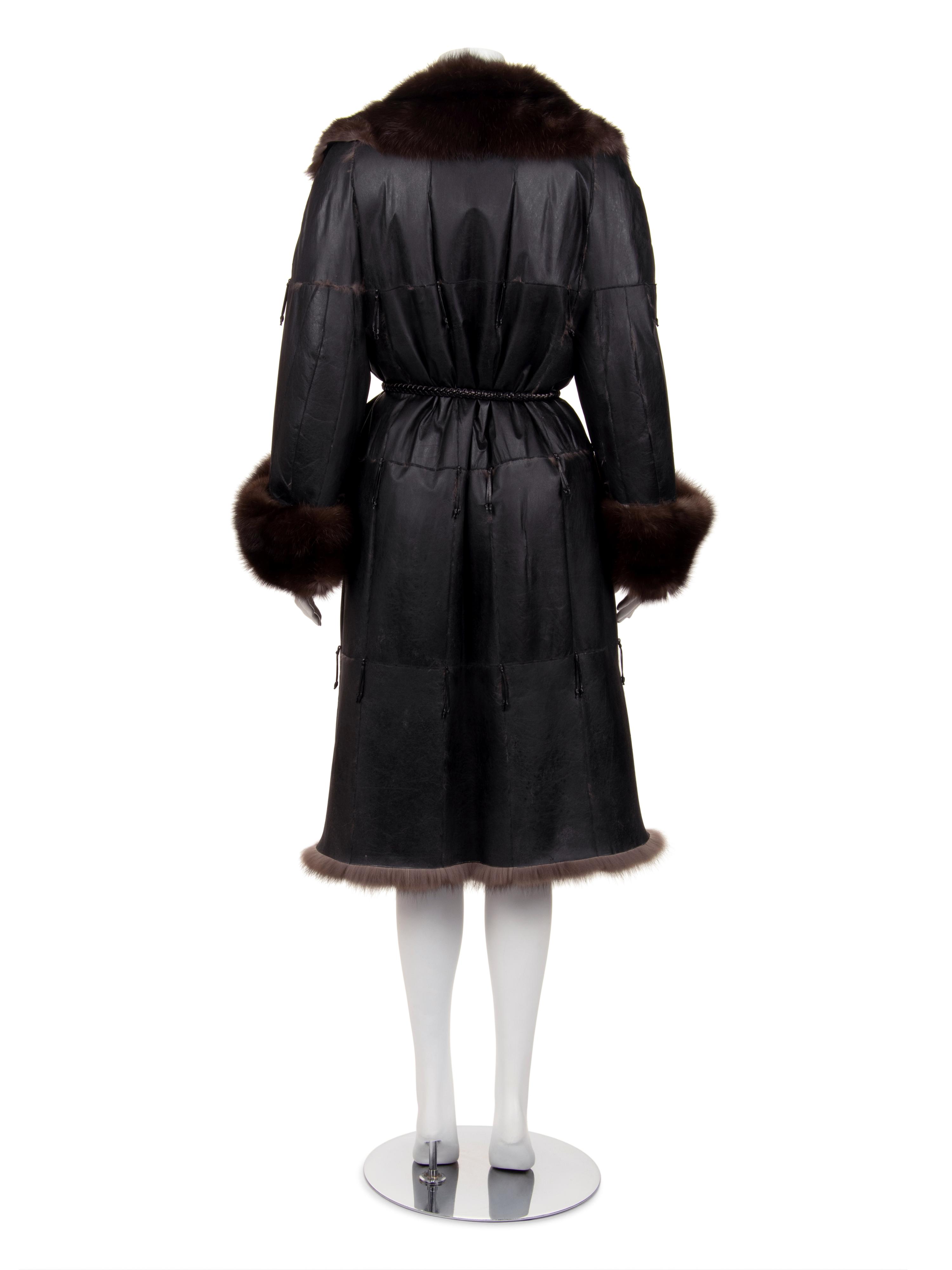 Ralph Rucci Pieced Sable Coat with a Smoothed and Blackened Suede Exterior, 2014