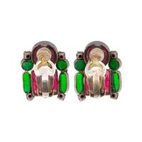 Chanel, Gripoix Pâte de Verre & Strass Ear Clips