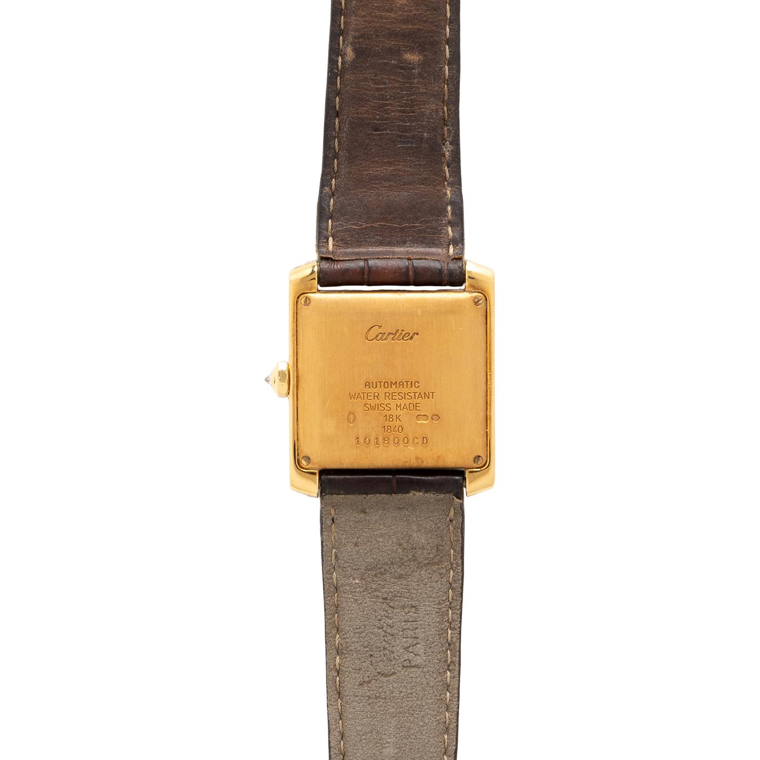 CARTIER, YELLOW GOLD AND DIAMOND 'TANK FRANÇAISE' WATCH