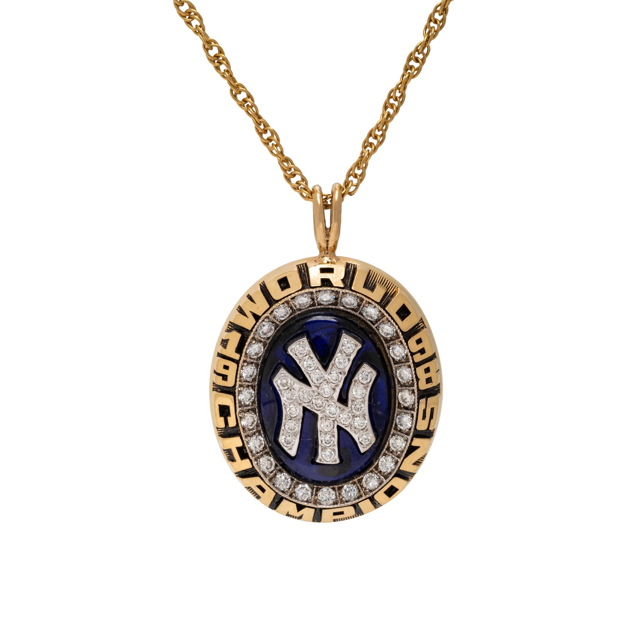 A 1998 New York Yankees World Series Champion Pendant — Gifted by Owner George Steinbrenner to His Sister, Susan Norpell