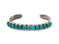 A Sterling Silver and Turquoise Bangle Bracelet, Leo Feeney,
