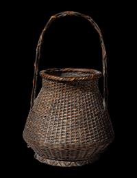 A Japanese Ikebana Bamboo Basket