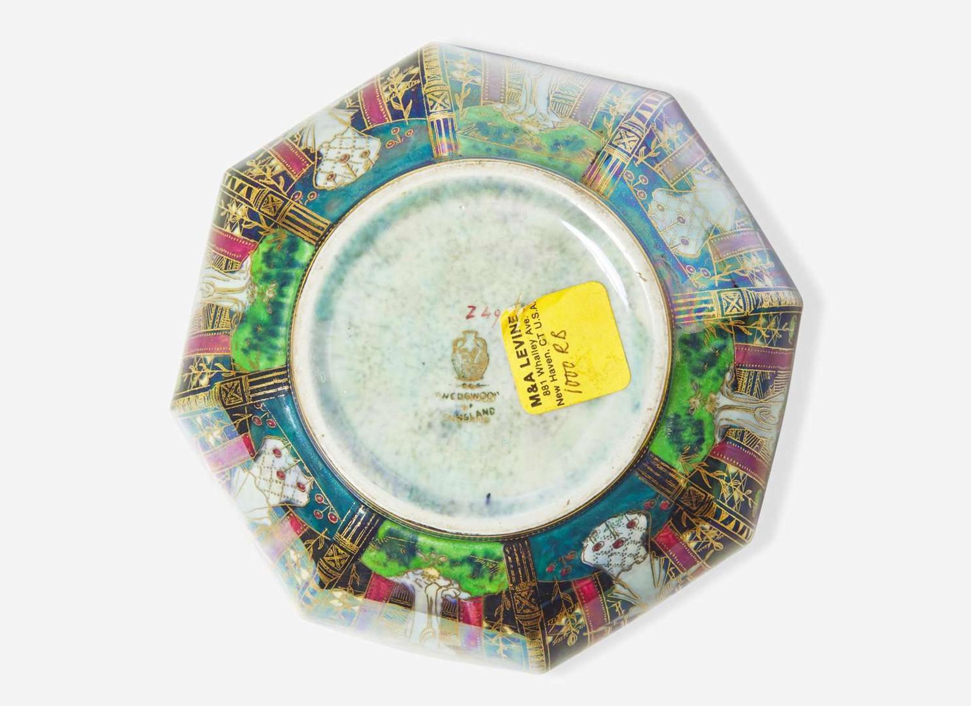 A Small Wedgwood Black Fairyland Lustre Octagonal Bowl, UK, 1920s