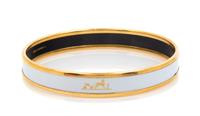 An Hermes Caleche Enamel Narrow Bangle Bracelet,