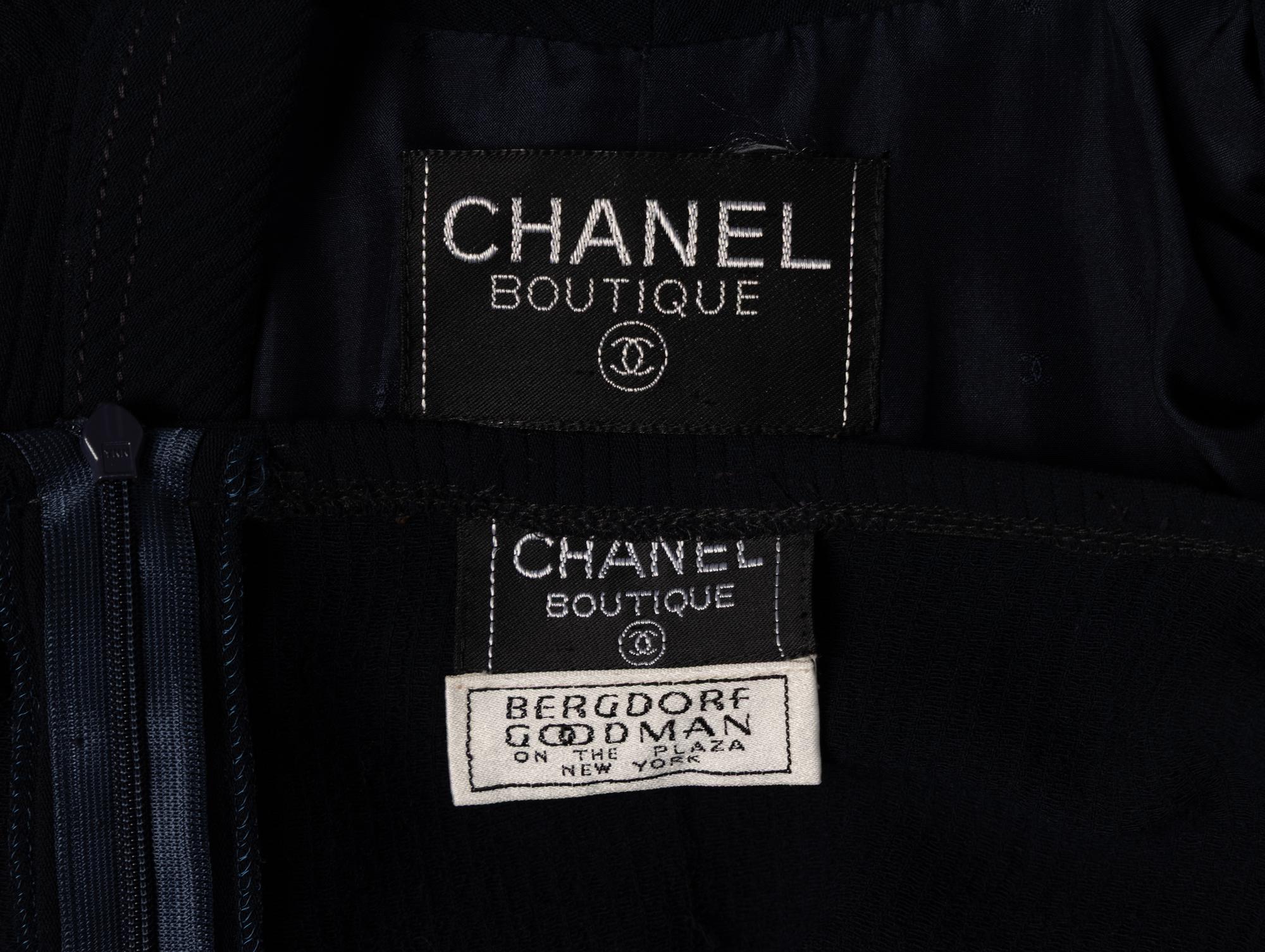Chanel, Navy Cord Skirt Suit