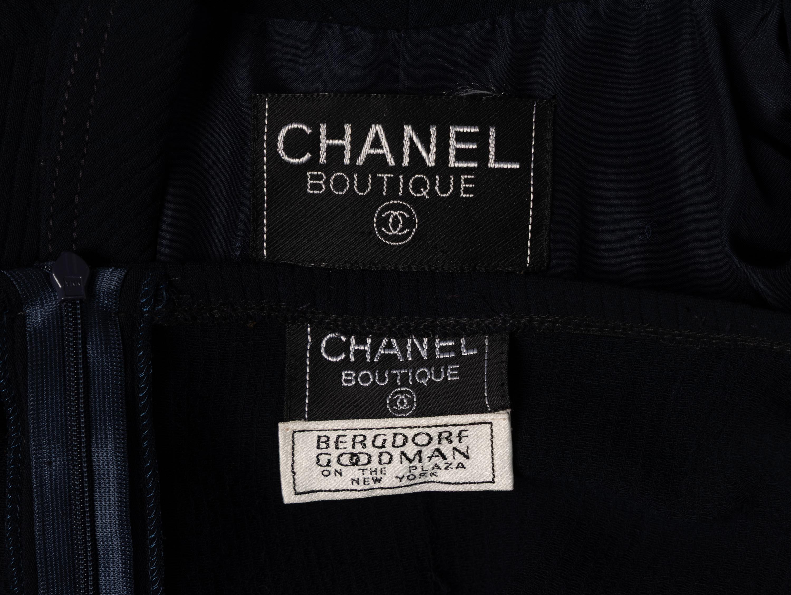 Chanel, Navy Cord Skirt Suit