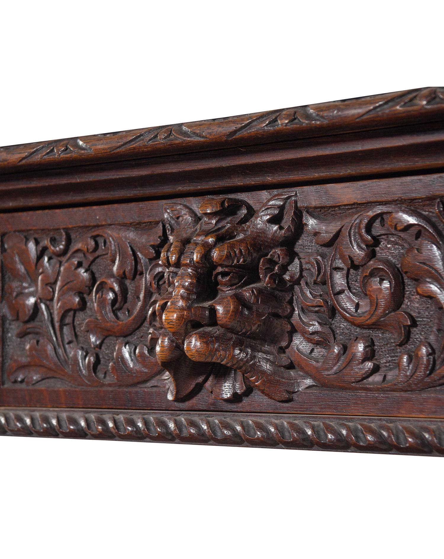 A French Renaissance Revival Carved Oak Small Server