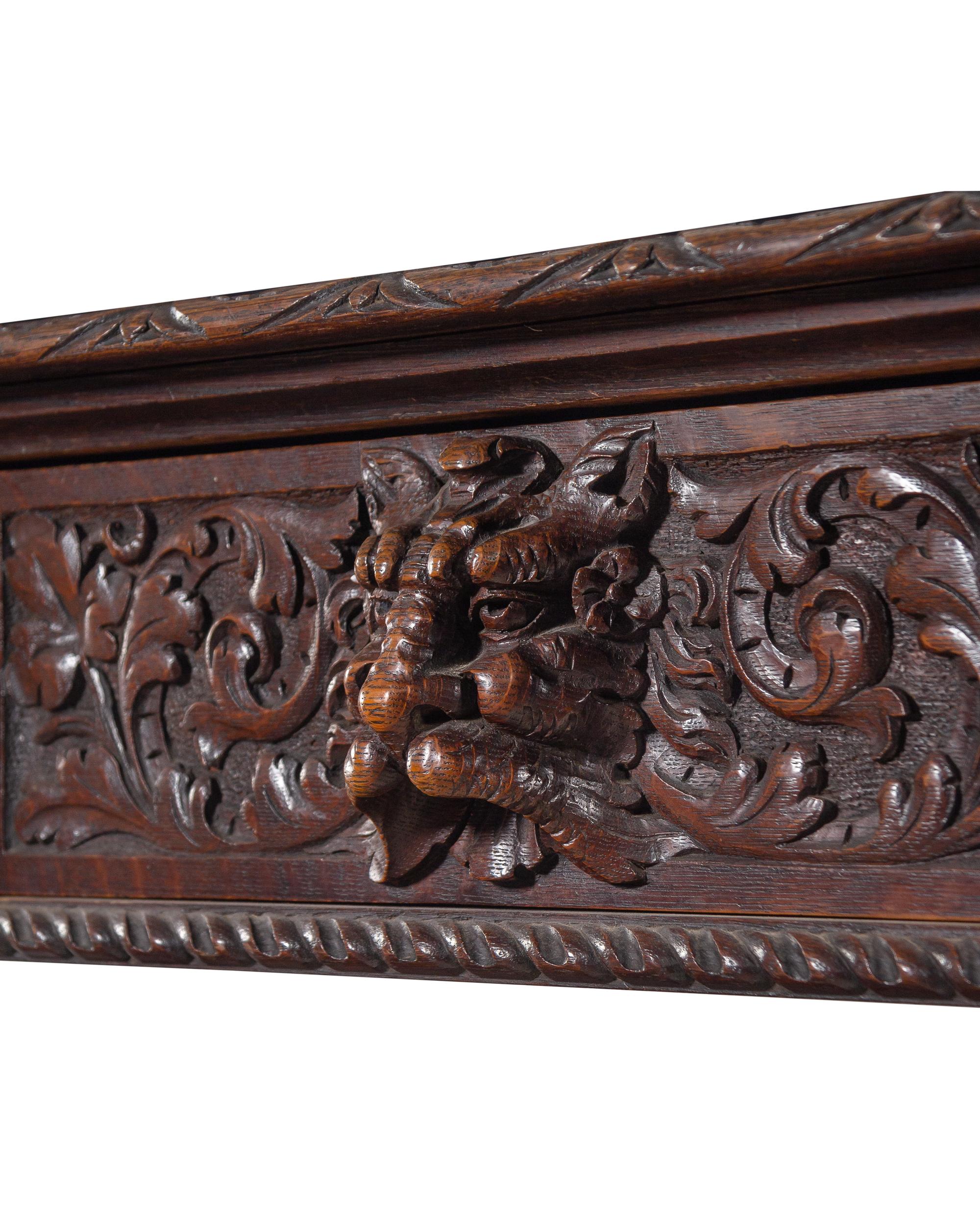 A French Renaissance Revival Carved Oak Small Server