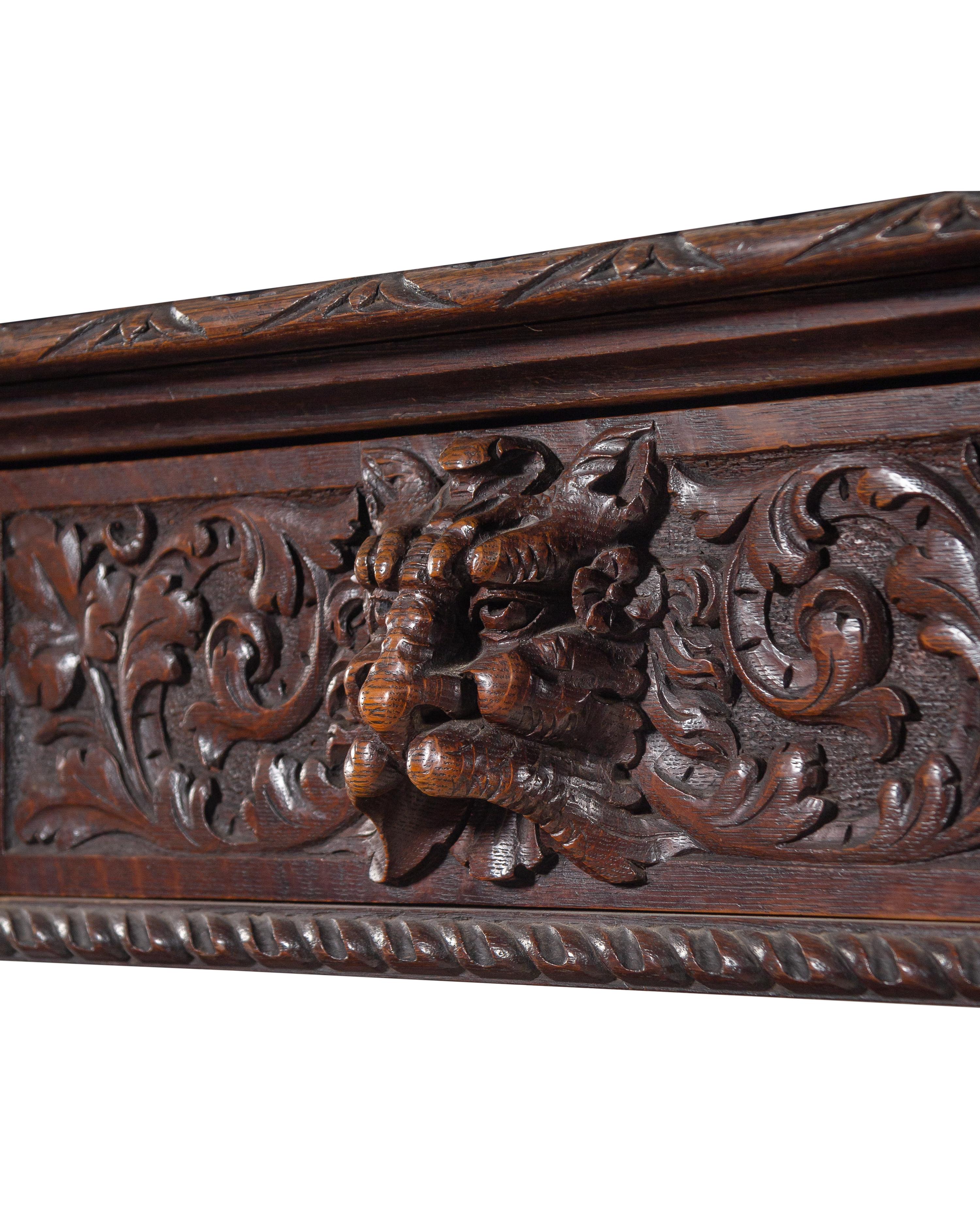 A French Renaissance Revival Carved Oak Small Server