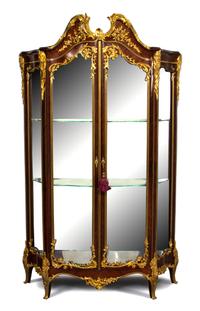 A Fine Louis XV Style Gilt Bronze Mounted Kingwood Vitrine Height 85 x width 51 1/2 x depth 16 1/2 inches. — FRANCOIS LINKE, LATE 19TH CENTURY