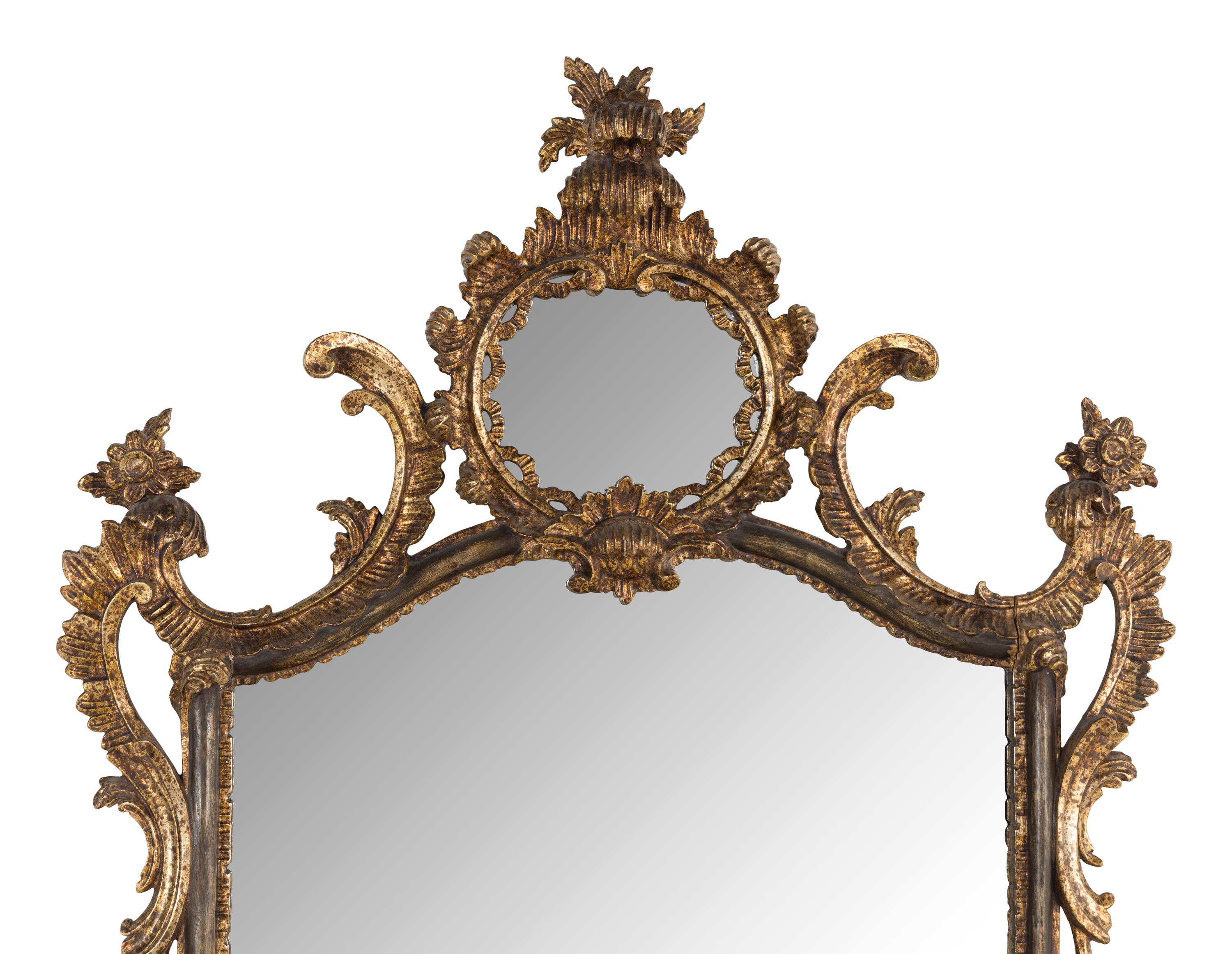 An Italian Baroque Style Giltwood Mirror