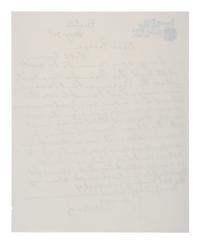 [WILD WEST SHOWS]. CODY, William F. ("Buffalo Bill") (1846-1917). Autograph letter signed ("W.F. Cody"), to George Bleistein. Boston, 20 May [1910].