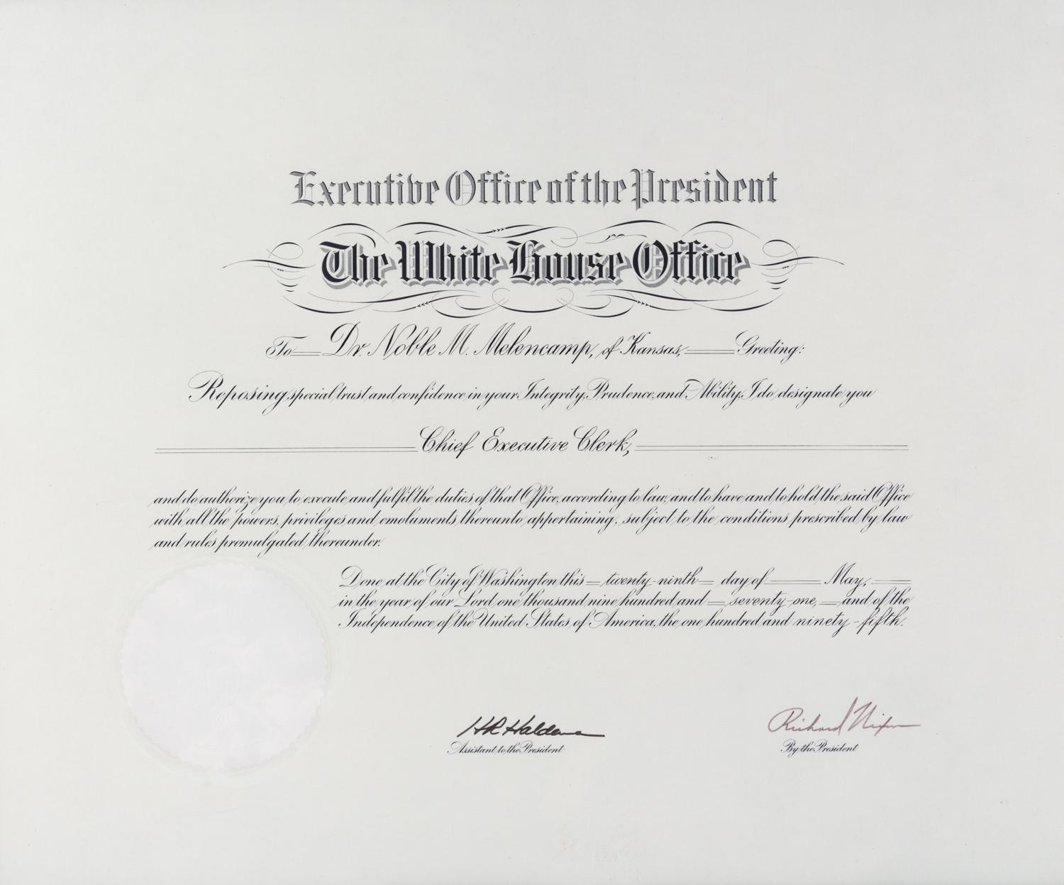 NIXON, RICHARD. Partially