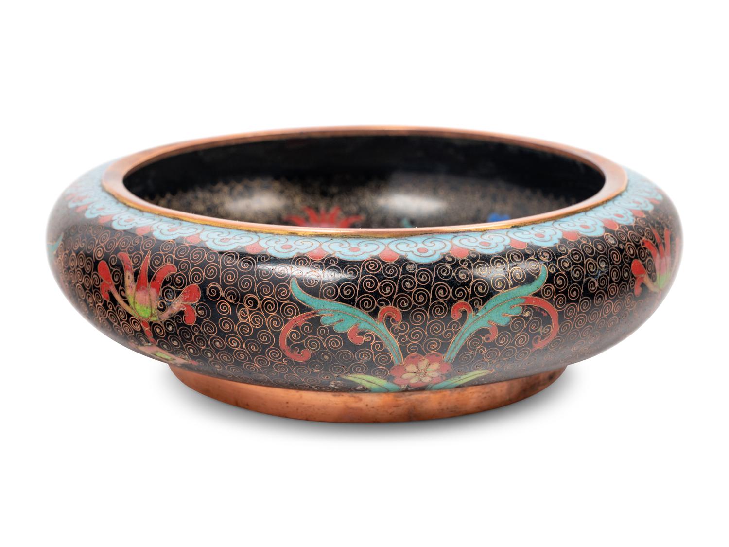 10 Chinese Cloisonné Enameled Brush Washers