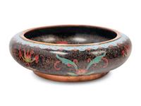 10 Chinese Cloisonné Enameled Brush Washers