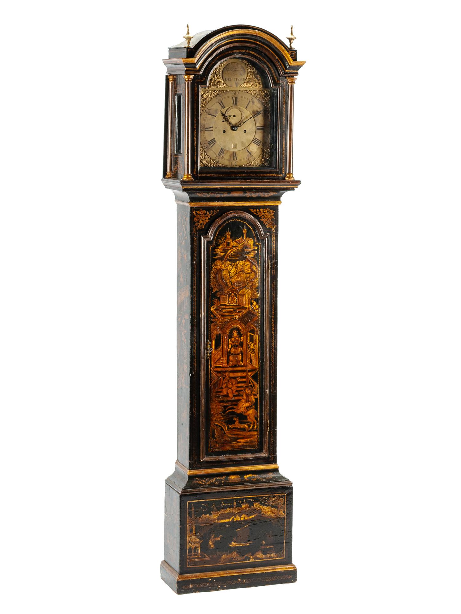 A George III Painted Tall Case Clock