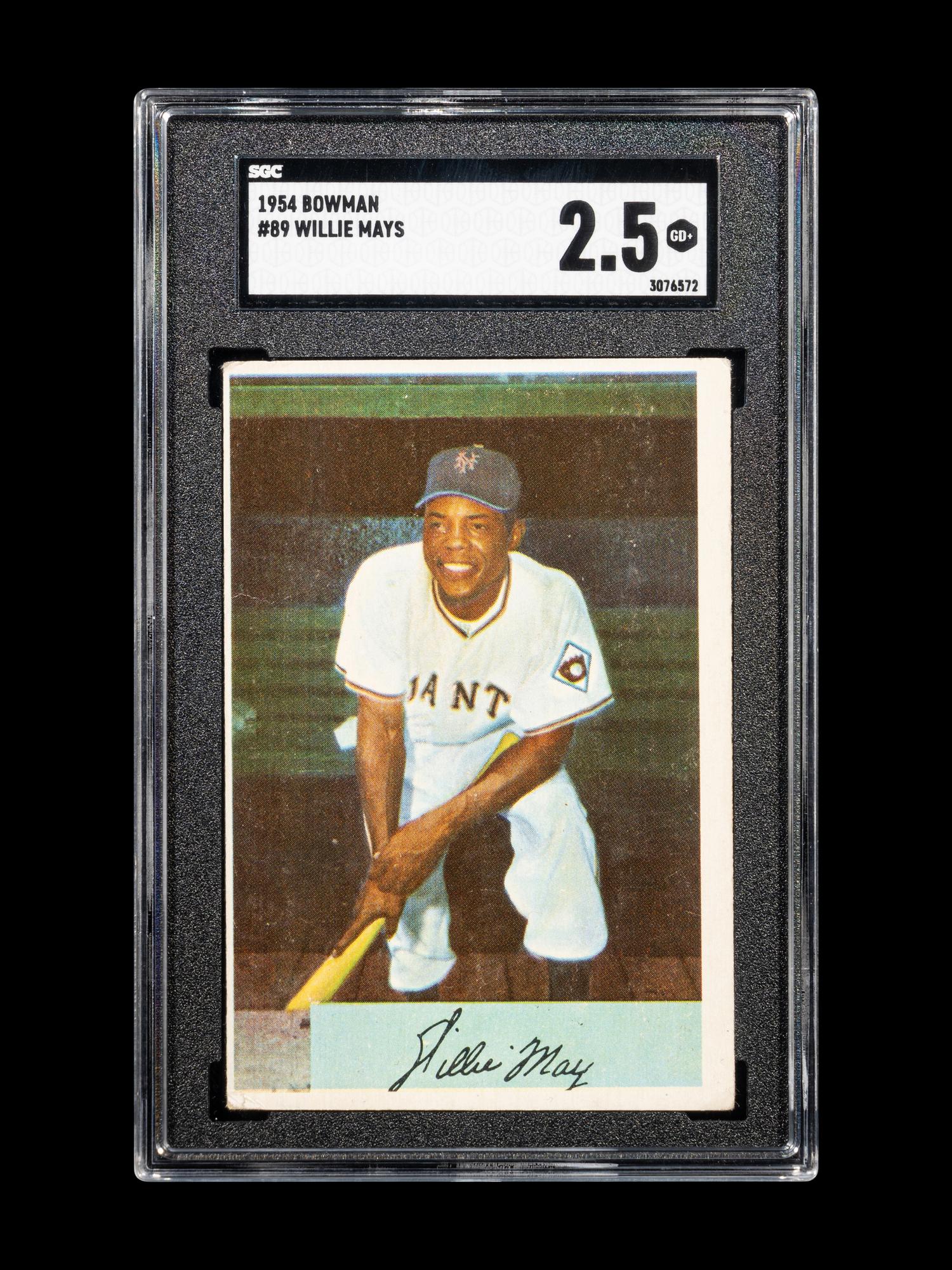 A 1954 Bowman Willie Mays Baseball Card No. 89 (SGC 2.5 GOOD+)