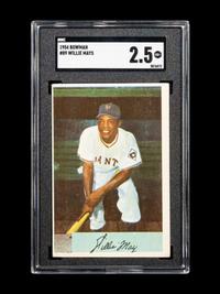 A 1954 Bowman Willie Mays Baseball Card No. 89 (SGC 2.5 GOOD+)