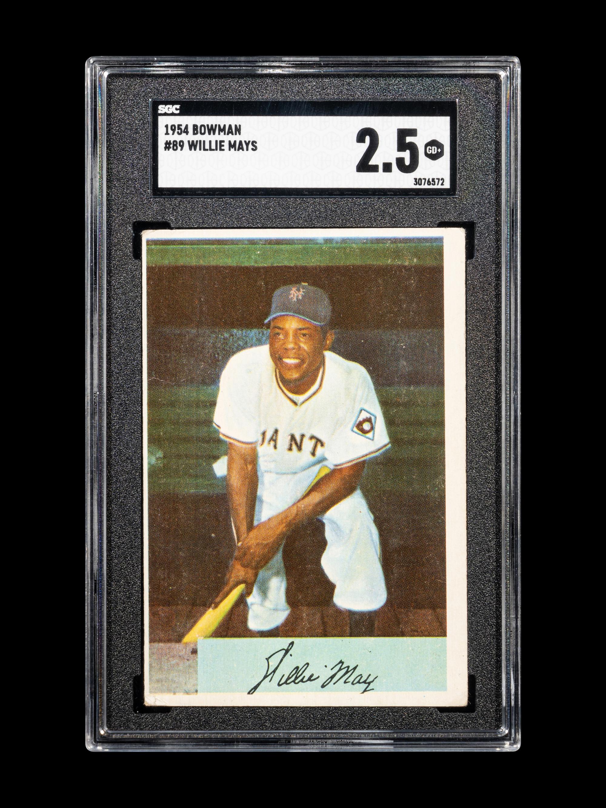 A 1954 Bowman Willie Mays Baseball Card No. 89 (SGC 2.5 GOOD+)